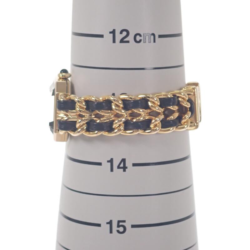 Chanel H0001 S Uhren Vergoldet/Leder Damen schwarzes Zifferblatt