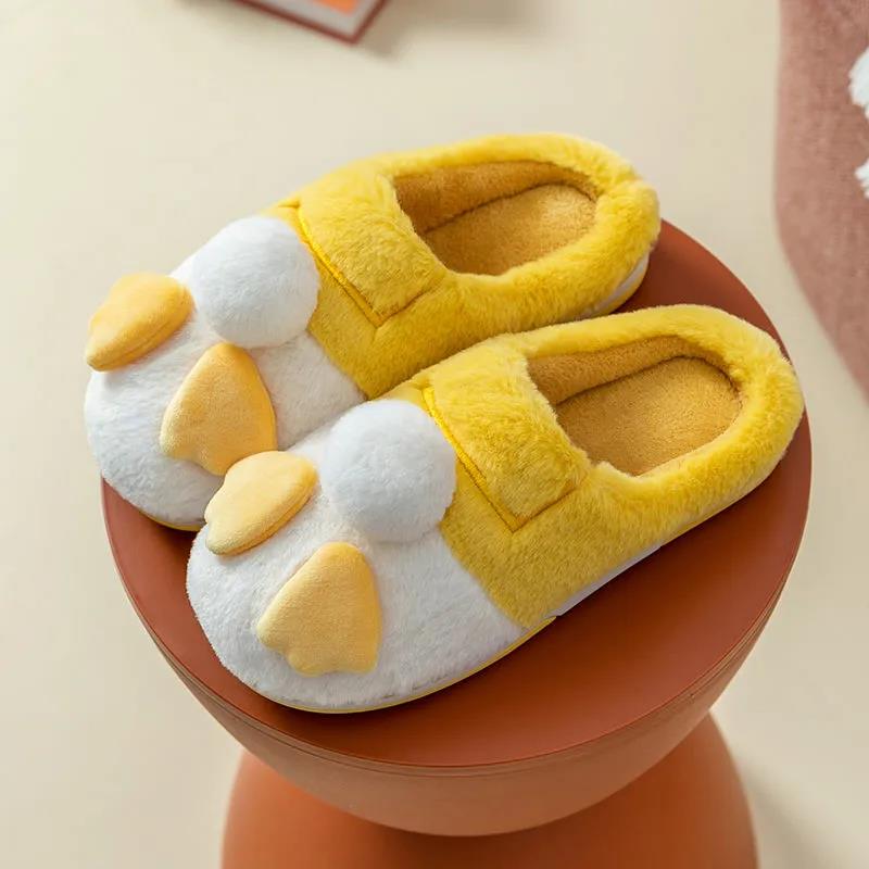 

Женские зимние домашние теплые тапочки на толстой подошве, милые нескользящие домашние тапочки с героями мультфильмов для спальни 36-37 жёлтый