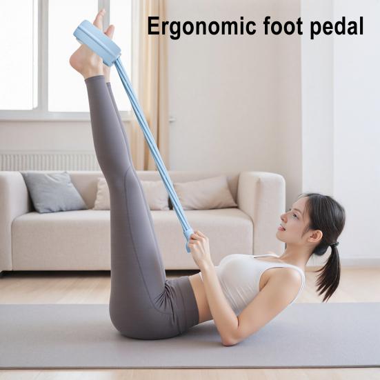 6-Buizen Pedaal Enkeltrekker Weerstandsband met Teller Handvat Elastisch Yoga Sit-up Trek Touw Mannen Vrouwen Pedaal Spanner Oefening Apparaat