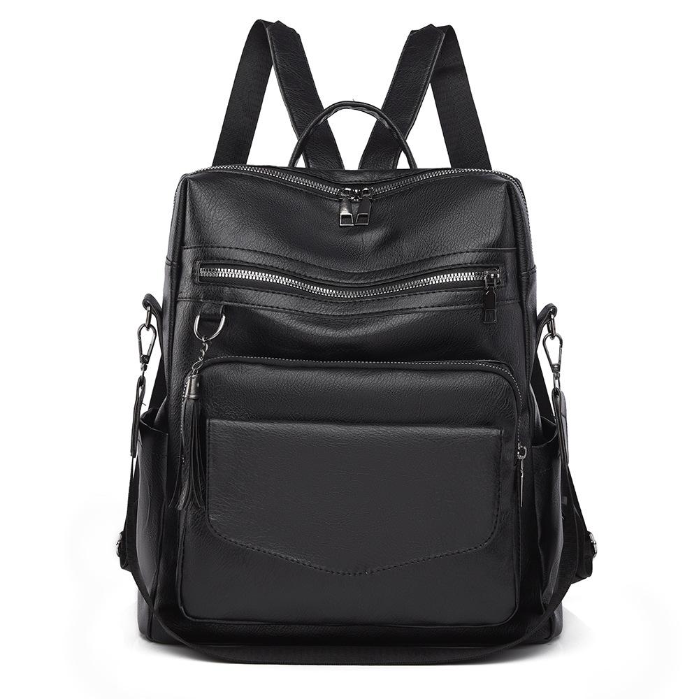 Spring Large-capacity Retro Casual Backpack Color-blocking Backpack