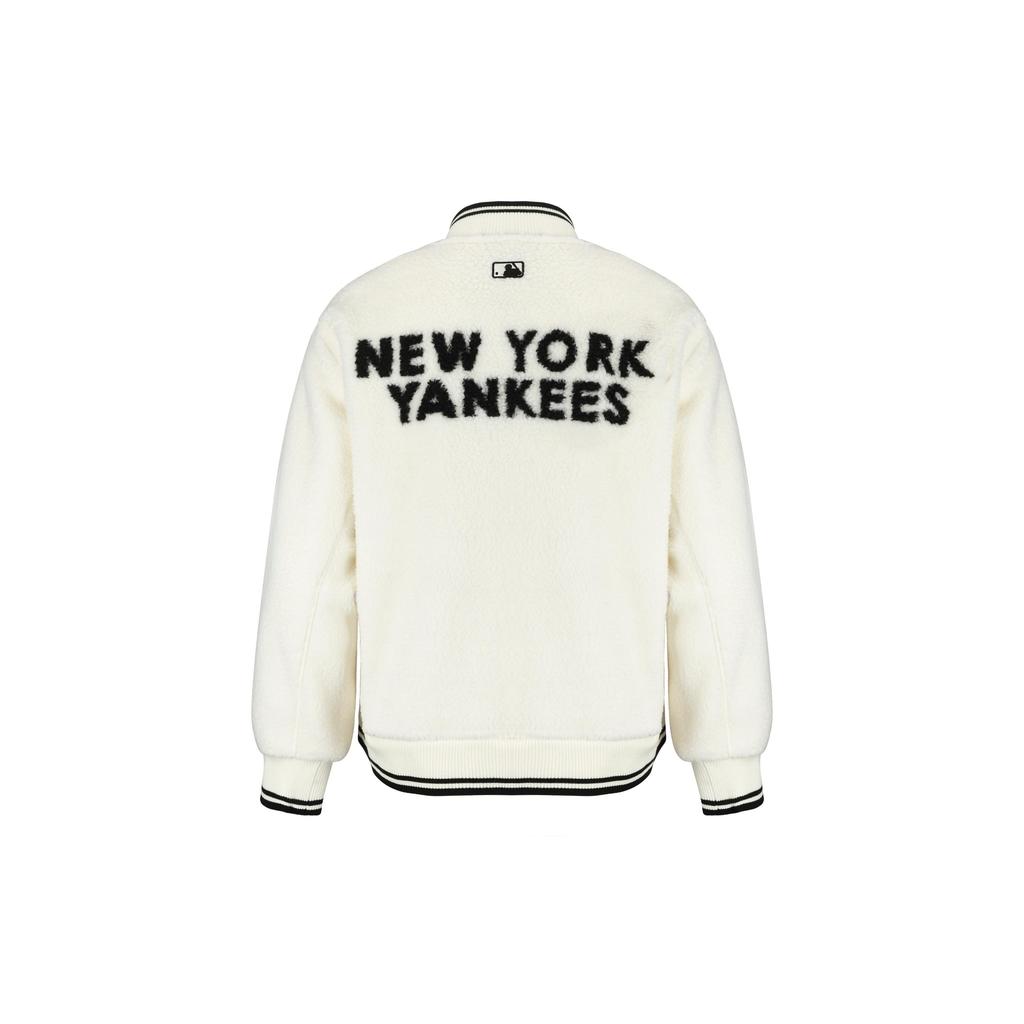 MLB New York Yankees Velvet Jackets Unisex Ivory White Baseball Collar Thickened 3AJPF0116-50CRS