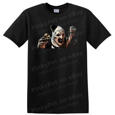 Art the Clown Terrifier Horror T Shirt W/ Bloody Knife Bell Slasher Movie Tee