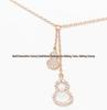 18K Gold Plated Linjia Gourd Necklace with Red Agate & White Mother-of-Pearl Pendant for Women