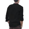 Mens Solid Color Vintage Casual Loose Long Sleeve Stand Collar Henley Shirt
