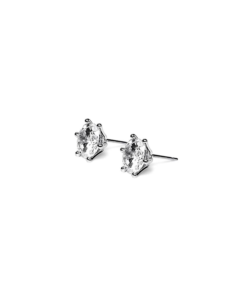 Smgt Solitaire 6-Prong Cubic Earrings [5 Size]