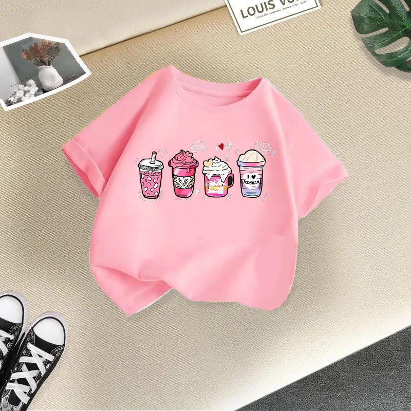 Kid T Shirt Printed Children T-shirt Kids 100% Cotton Clothes Tops 2-13Y Loose-fit Casual Crew Neck Short-sleeve T-shirt