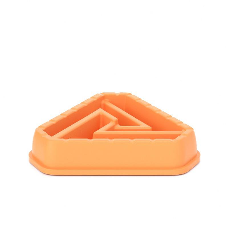 

New Pet Bowl, Plastic Anti-slip Triangular Slow Food and Anti-choking Slow Food Bowl, Dog Bowl, Food Basin, Cat Bowl, Drinking Bowl оранжевый