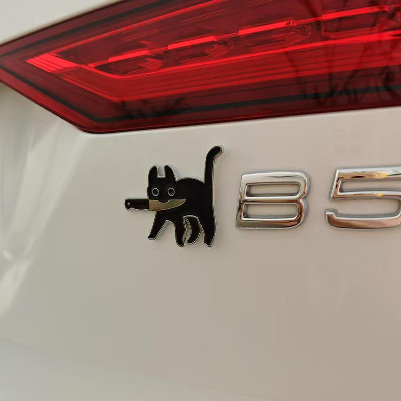 Металлические наклейки на автомобиль мультяшный нож кот наклейки на автомобиль японский инс черный кот животное трехмерные украшения для кузова автомобиля