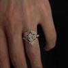 Bursting full of diamonds, pigeon egg ring, women's retro light luxury temperament, index finger ring, personality, fashion and high sense