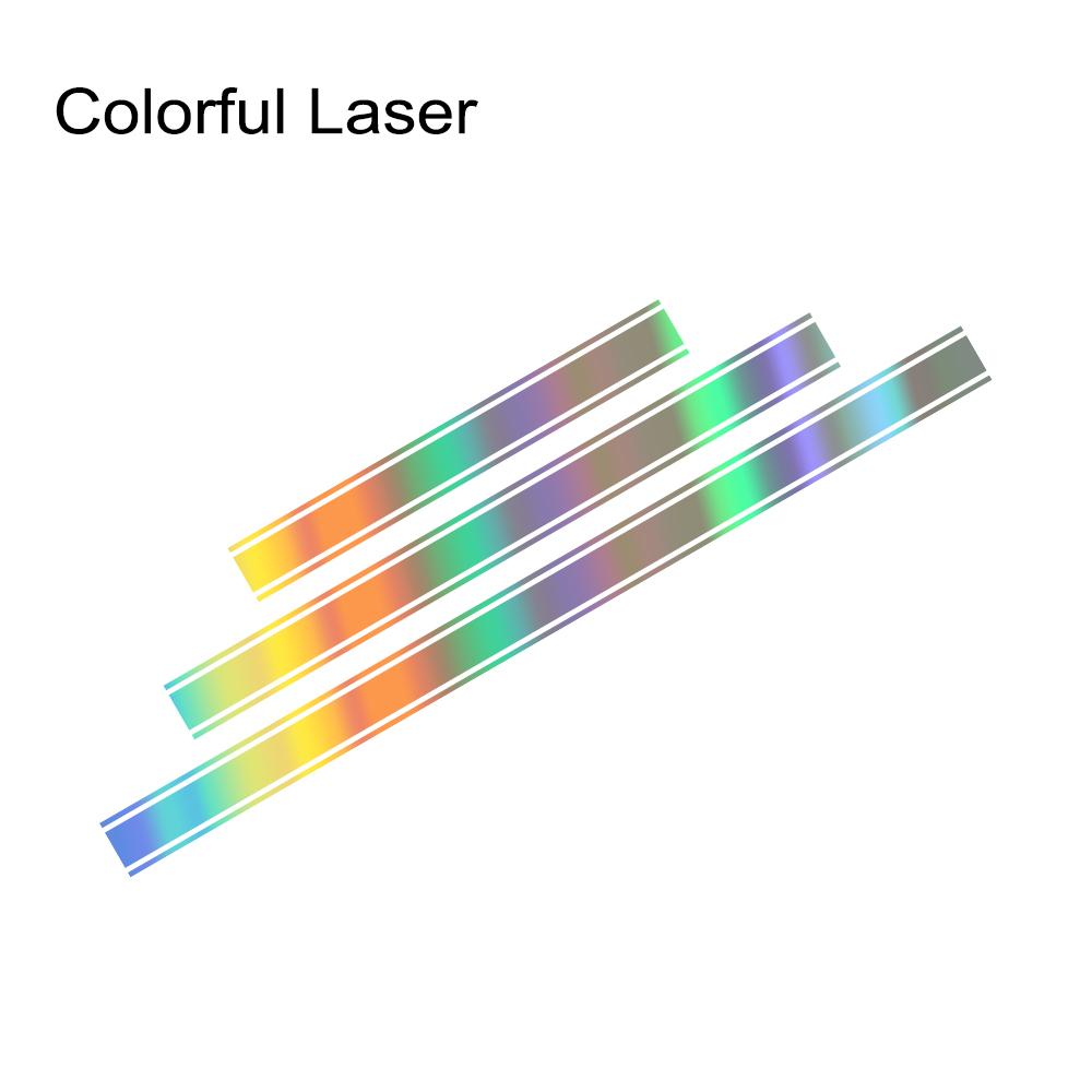 Universal Car Hood Roof Tail Stickers Long Strip Graphics Vinyl Film Trim Decals Set Auto SUV Tuning Accessories Body Decoration Colorful Laser