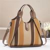 New Patchwork Colour Canvas Temperament with Middle-aged Mother Bag Style Large Size Capacity Single Shoulder Casual Crossbody Bag