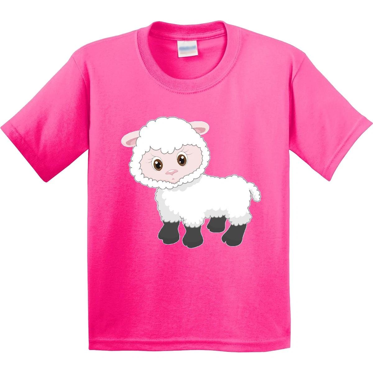 Inktastic Cute White Lamb Youth T-Shirt Farm Animals Little Wool Animal Favorite 100