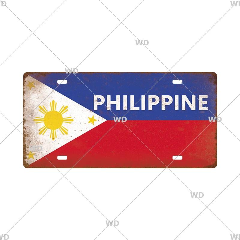 National Flag License Plate 6x12Inch Home Signs Metal Vintage Tin Sign Garage Bar Wall Signs Decor Patriots Best Gift Dustproof