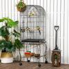 1.53 M Bird Cage Pet Viary Feeding Stand With Wheels Perch