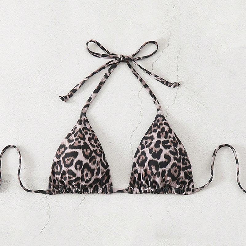 European & American Lace-Up Halter Bikini Top - Women's Beach & Hot Spring Swimwear 2025
