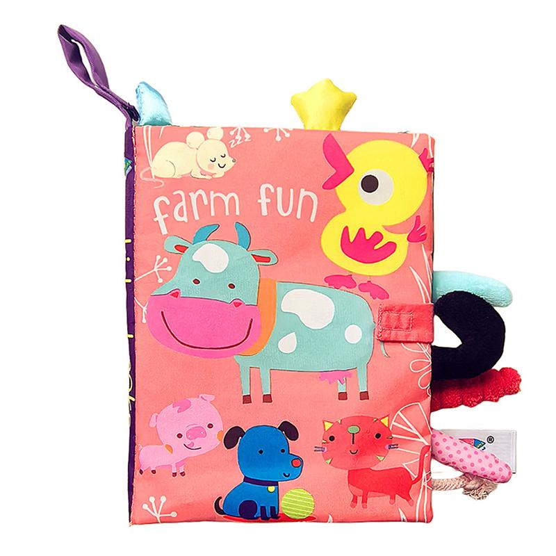 

0-36M Baby Early Learning Toy Tail Cloth Book Parent-Child Interactive Sound Paper Puzzle Cloth Book Rattle