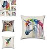 Versatile Cotton Linen Cushion Cover Featuring Cartoon Rainbow Animals For Stylish Decoration