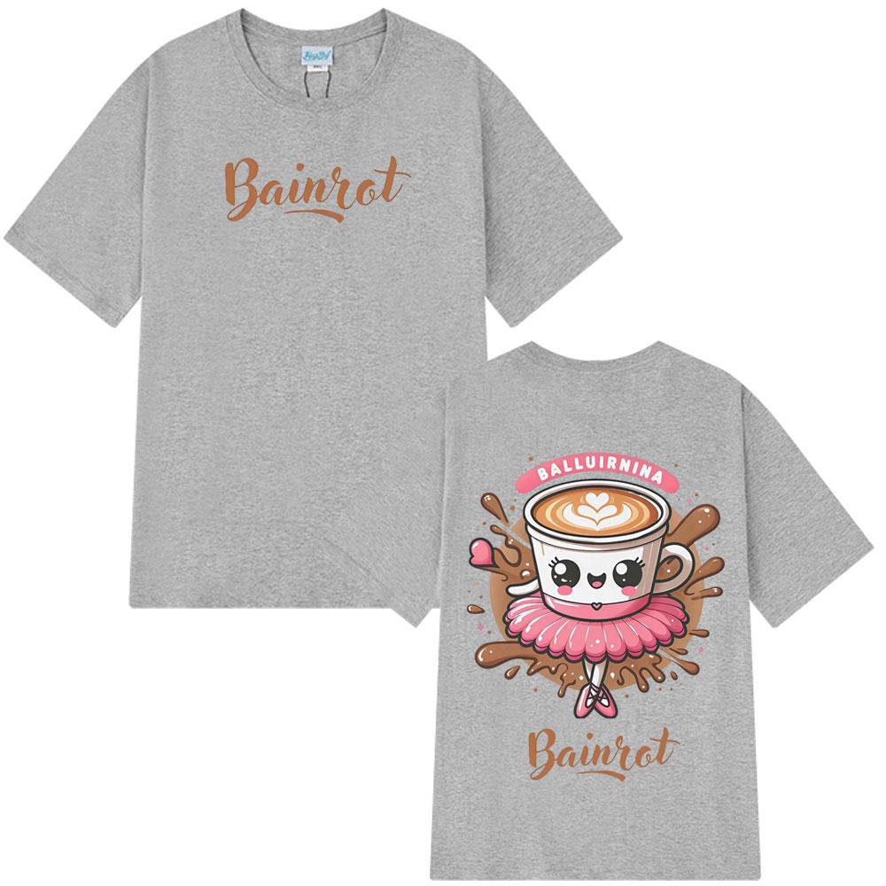 

2025 Summer Funny Ballerina Capuchina Tees Ballerina Capuchina Brainrot Meme 100% Pure Cotton Printed T-shirt Unisex T-shirts S