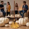Hororové zvukové efekty Halloweenský koště, Pohyblivá čarodějnická koště s efekty, Slavnostní stolní ozdoba Strašidelná kouzelná hračka na párty, Cosplay
