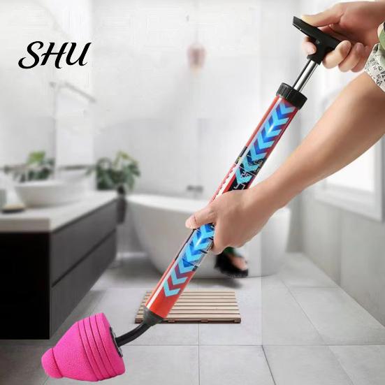 Efficient Toilet Unclogger Plunger High Pressure Kit Flexible Drain Clog Remover Tool for Bathroom Kitchen Curved Pipe Cleaner