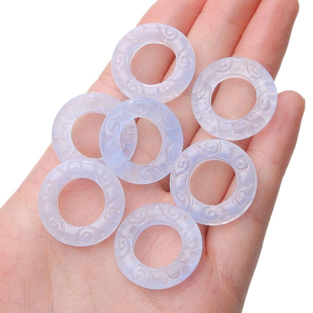 25mm 5 Stück/Beutel Glas Laufring DIY Armband Halskette Ohrringe Handwerk Schmuckzubehör