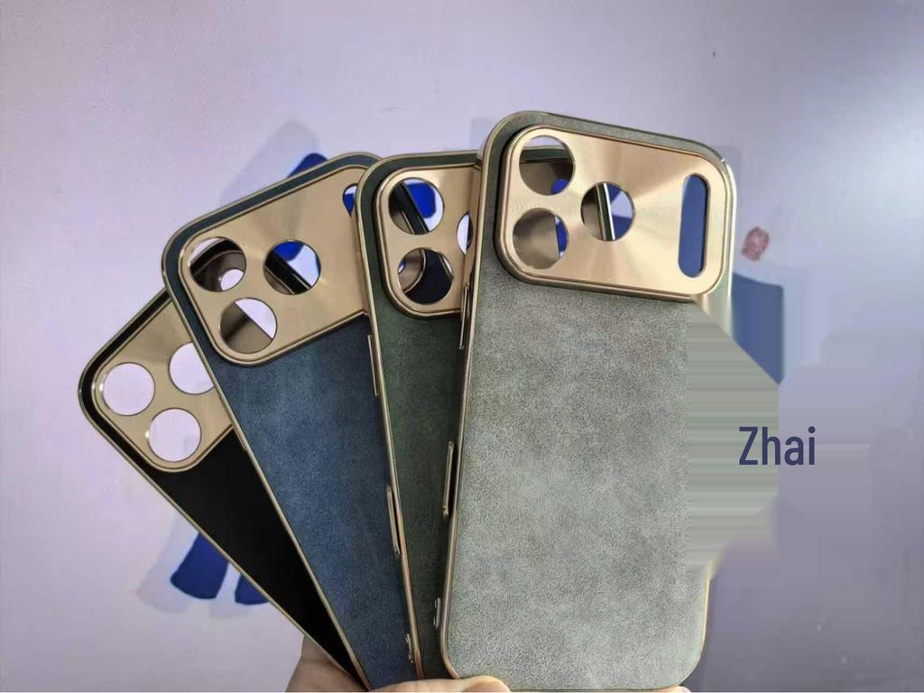 Apple 17ProMax Lambskin Electroplated iPhone16 Drop-proof Leather Texture Case