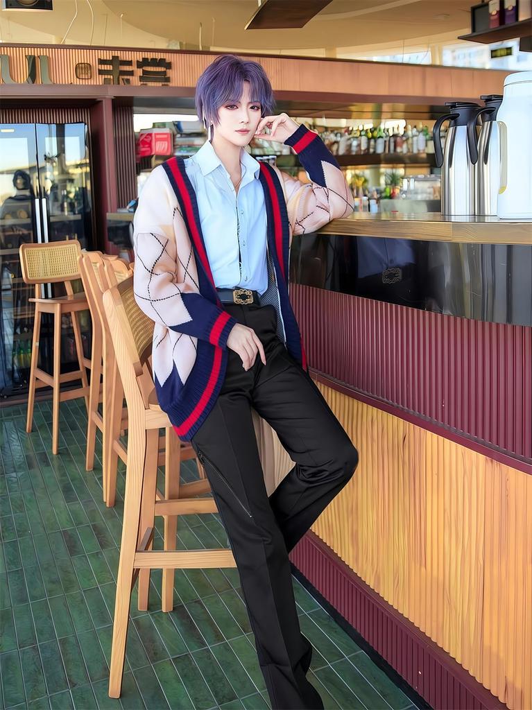 Koi to Miku Homura Cosplay Male Koi Miku Cosplay Knit Cardigan Popular Game Costume Size [NOKIJP] Cosplay, Costume, Protagonist, Protagonist, Set,