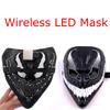Kabellose Halloween Party Maske LED Leuchtende Maske Glühende Neon Cosplay Maske Horror Vollgesichtsmaske Requisiten