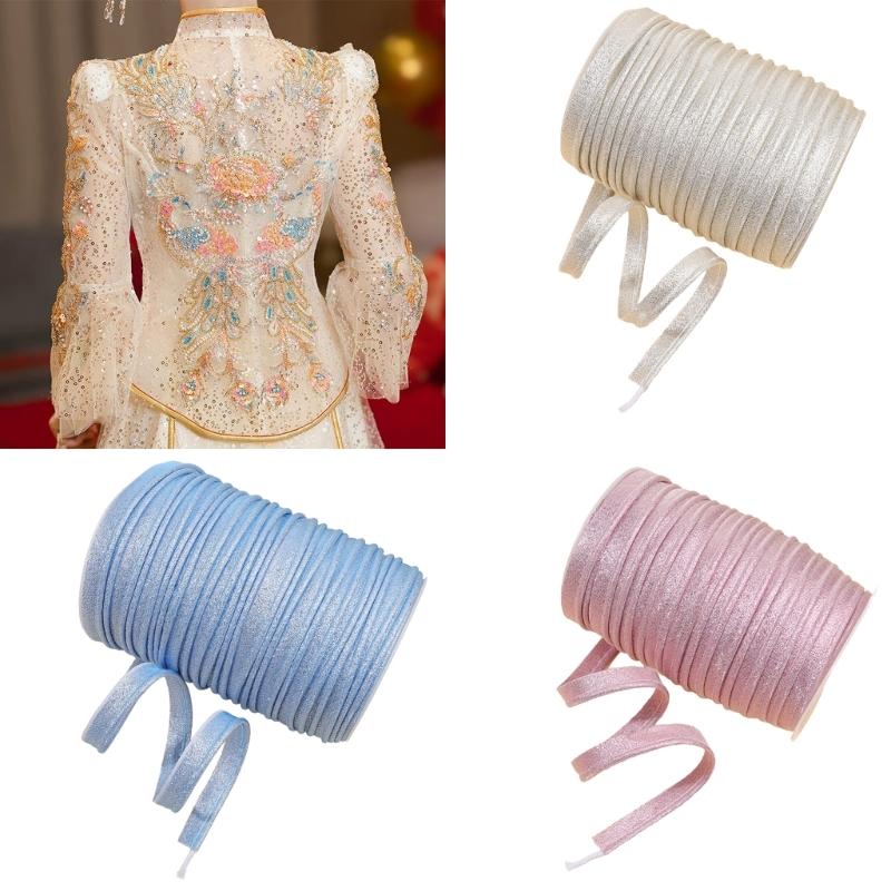 Sewing Piping Trim Ribbon Roll for Dress Finishing, Costume Styling and Decorative Fabric Outline Project Use Work