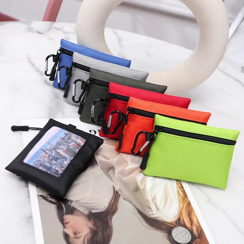 Canvas Mini Coin Purse Simple Zipper Kid Storage Pouch Money Pocket Solid Color Coin Key Bag Women Men Cute Wallet Mini Purse