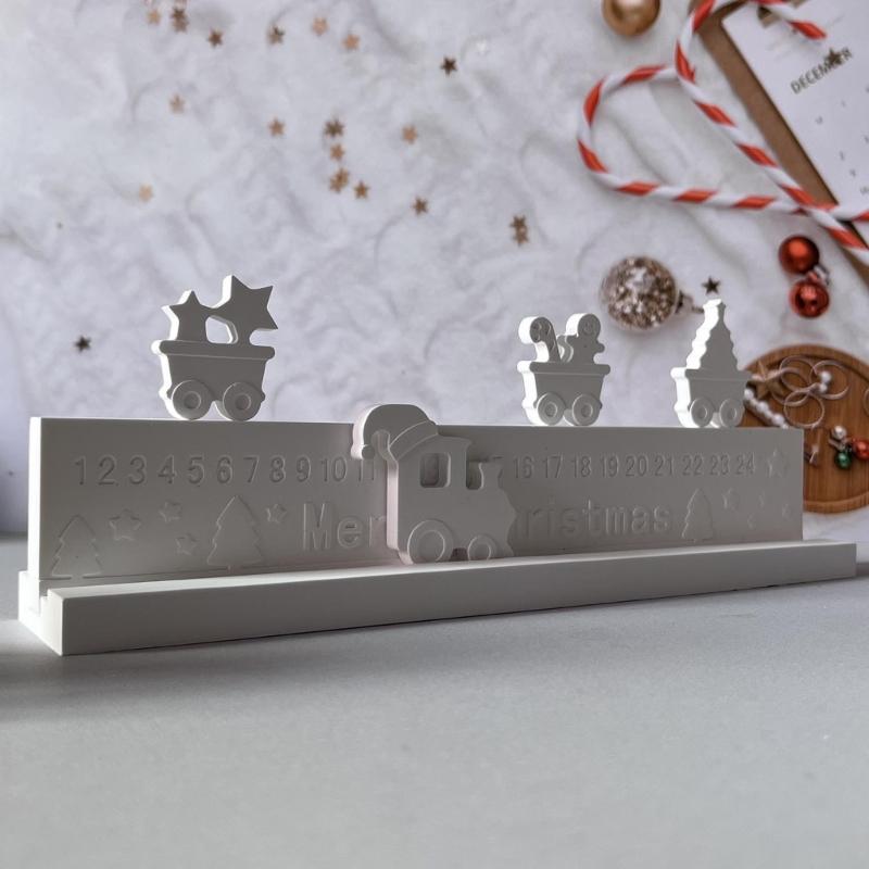 Christmas Countdown Calendar Silicone Mold Food Grade Reusable Baking Crafting Supplies Suitable for Holiday Decorations