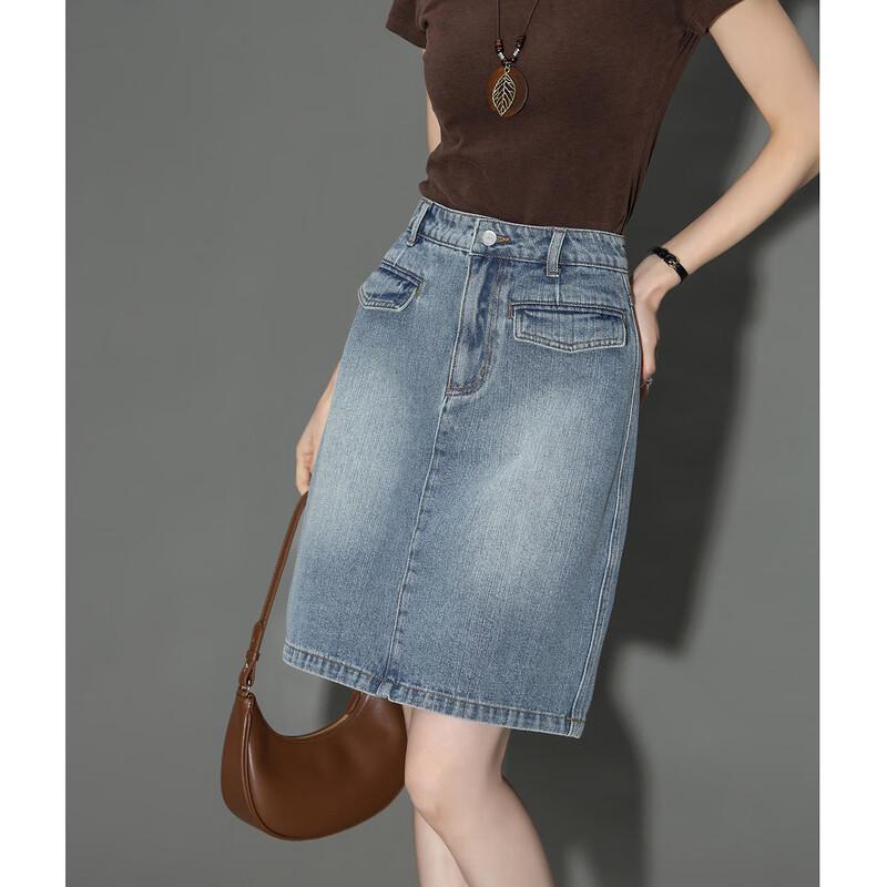 Demana Women s Cloud Oxygen Blend Retro Denim A-Line Skirt M