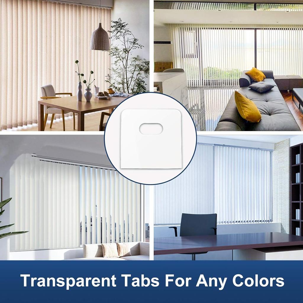 (16 Set/32 Pieces) Clear Vertical Blind Repair Tabs, Vertical Blinds tabs/Blind Fixers for Vertical Blinds Replacement Slats & Parts