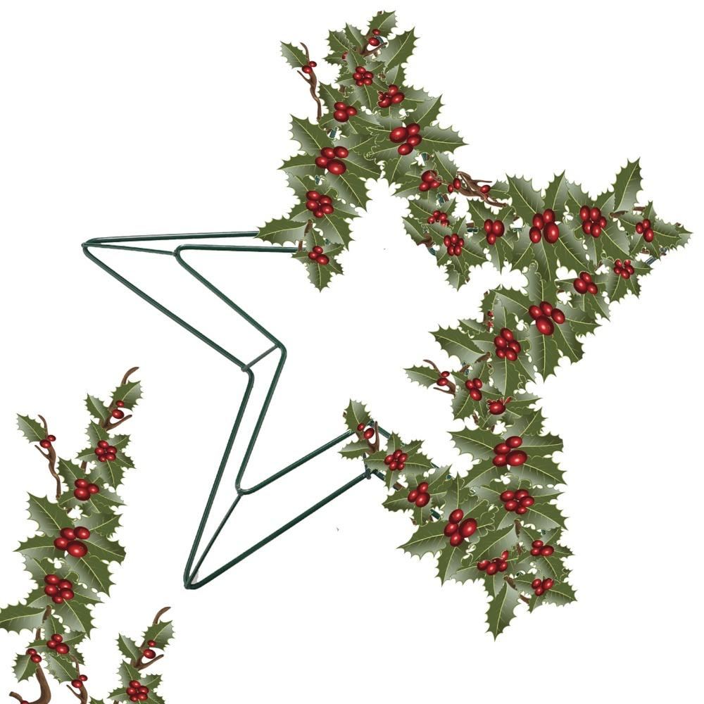 Green Star Wreath Frame Metal Wire Metal Wreath Form Floral Crafts Hoops  Home Party