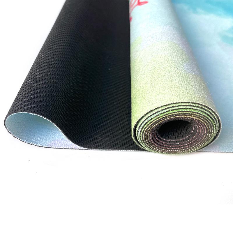 1.5mm Foldable Suede Yoga Mat Natural Rubber Fitness Mat Non Slip Sweat Absorbent Portable Travel Exercise Mat For Pilates