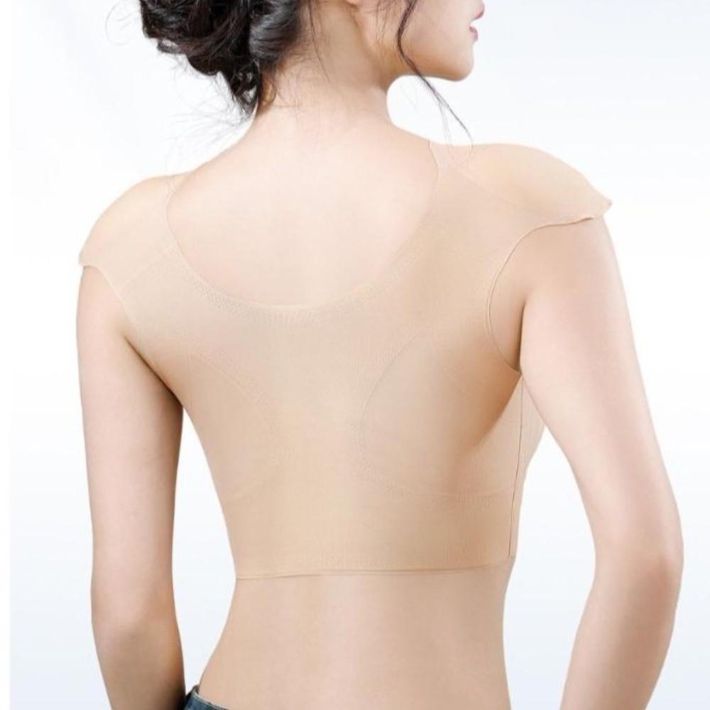 Sleeveless Shoulder Pad Bra Pad Chest Binding Wireless Push Up Bra Seamless Bra  Body Shaping