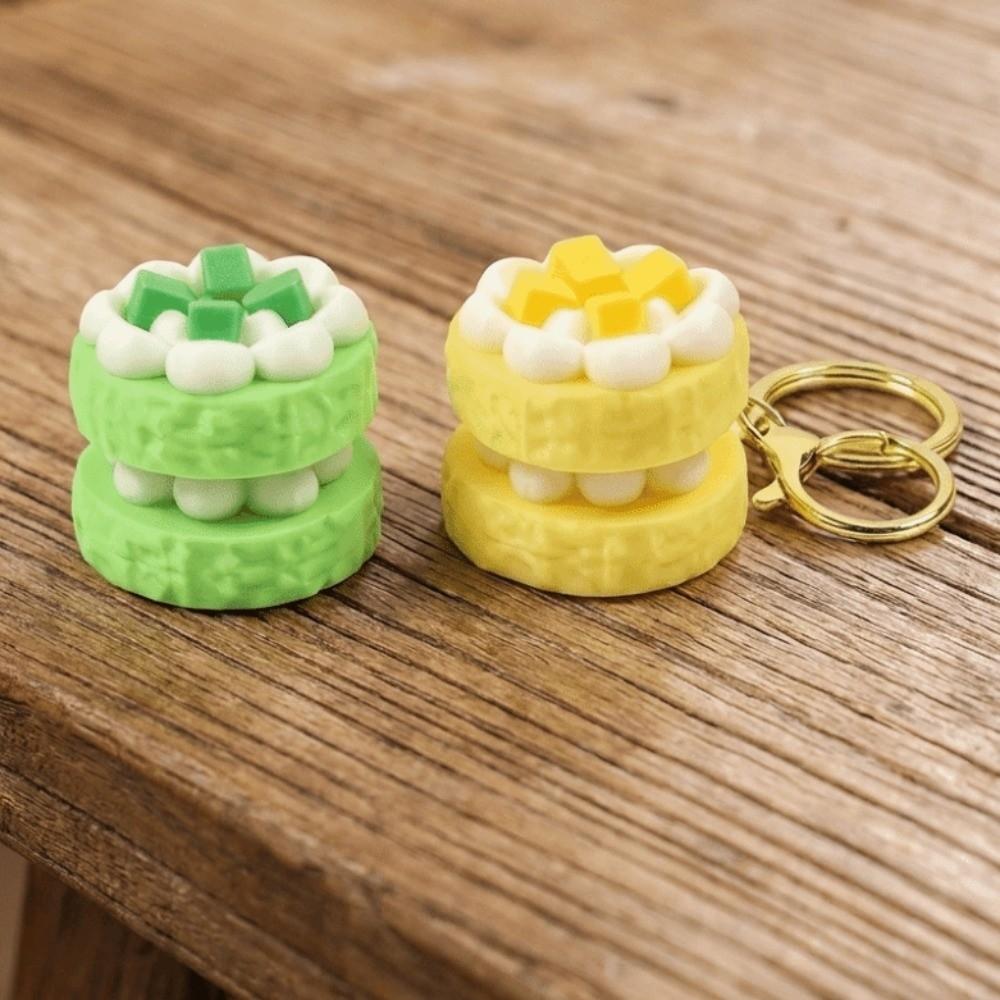 Realistic Fruit Cake Clicker Keychain 3D Printed Macaron Pendant Car Pendant