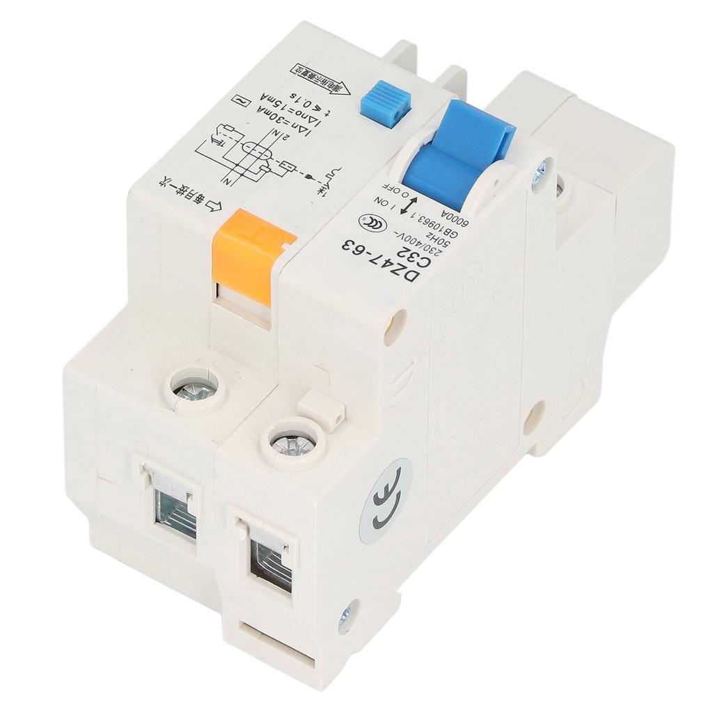 Small Circuit Breaker Ground Fault Interrupter 30mA  400V 1P+N 32A DZ4763 C32