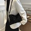 Trendy Sequin Handbag Women's 2024 Spring Latest Fashion Big Capacity Armpit Shoulder Bag Popular Small Square Bag