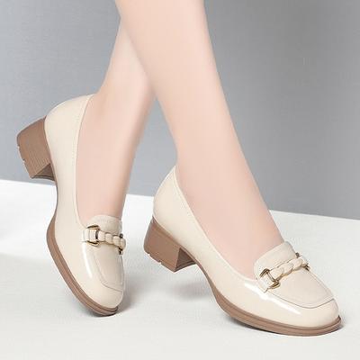 Women's Flat Shoes with Square Toe, Thick Heels, Shallow Mouth, Breathable, Super Soft Sole, Soft Surface, Comfortable Slip-on Shoes