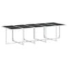 11 Piece Garden Dining Set with Cushions White Textilene
