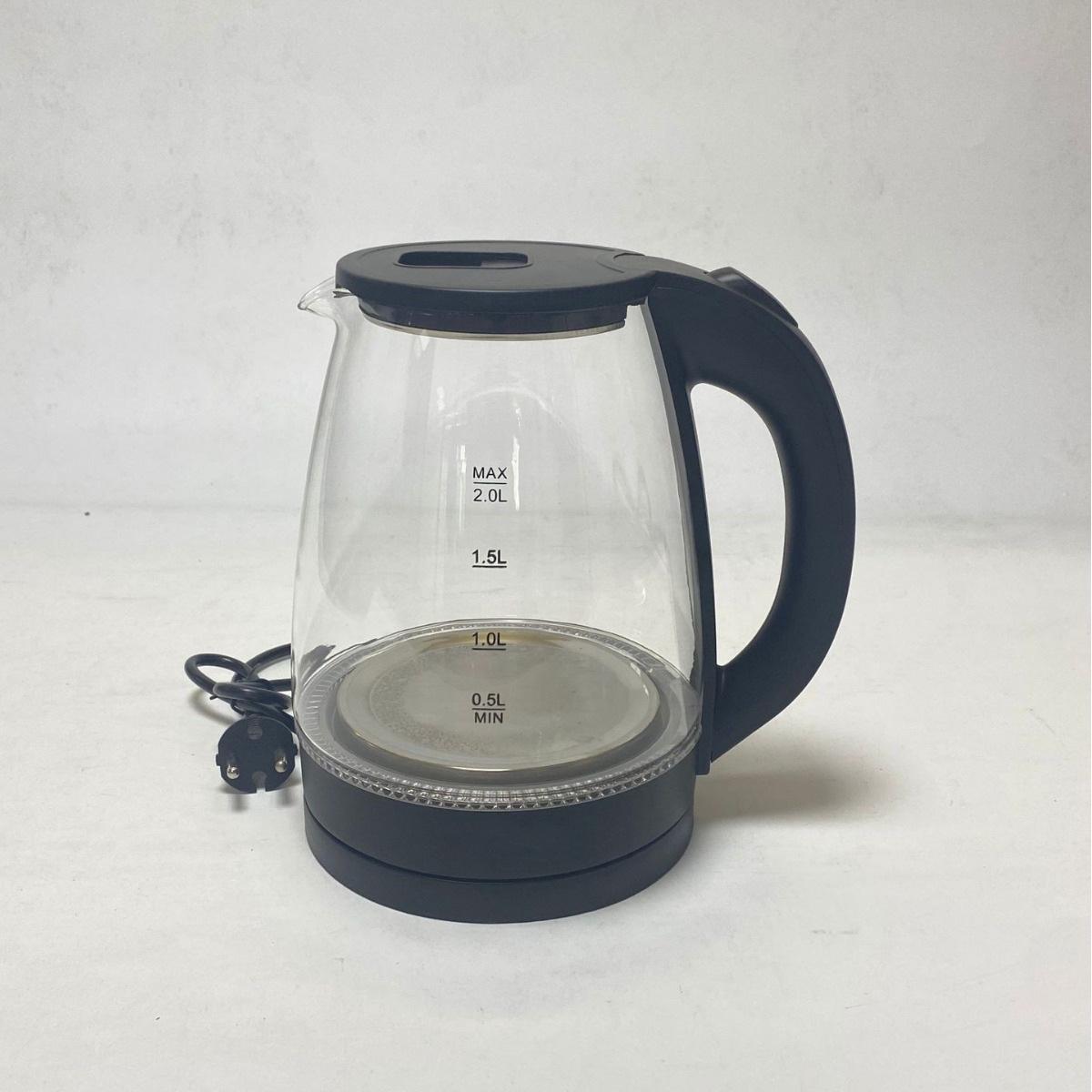 

Электрический чайник из нержавеющей стали и стекла 110 В/220 В с синей светодиодной подсветкой