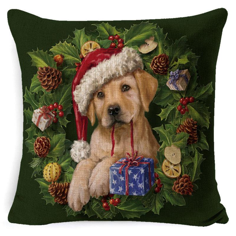 Printed Linen Pillow Cover Decoration Home Cartoon Animal Sofa Cushion Cover Cartoon Animal Print