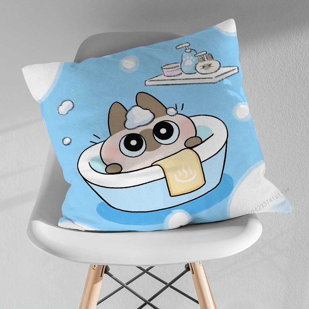 Cute Art AAzukisan Cat Various Sizes Square Pillow Case For Car Home Bedchamber Decor Birthday Gift