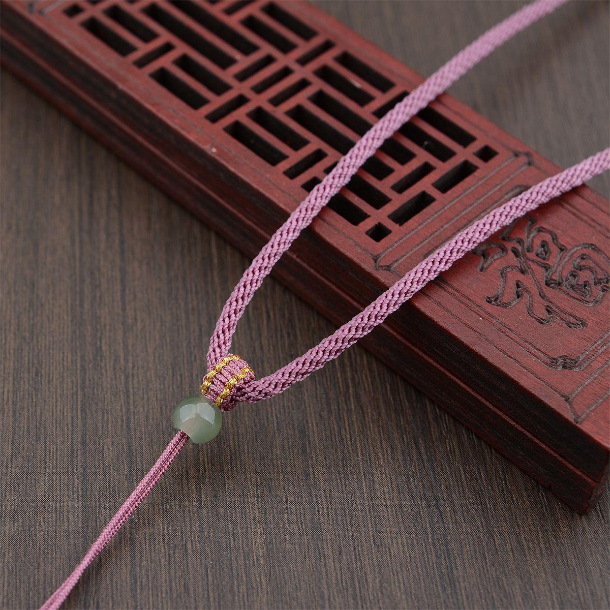 Premium Hand-Woven Purple Corn Rope Pendant with Jade Stone - Unisex Necklace Ornament