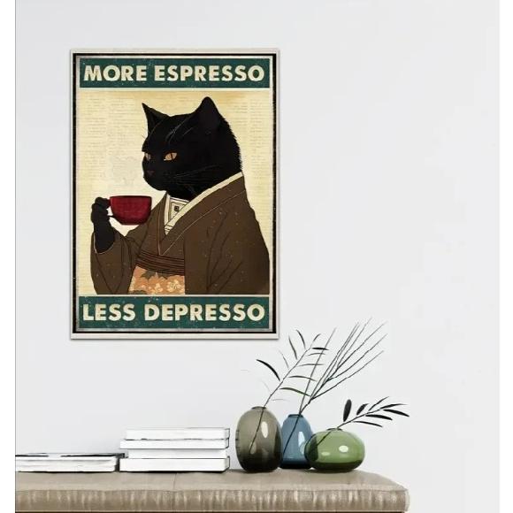 Art Quote You Are Pooping Black Cat Kitten Reading Newspaper In Toilet Funny Animal Poster Retro Art Living Room Decoration