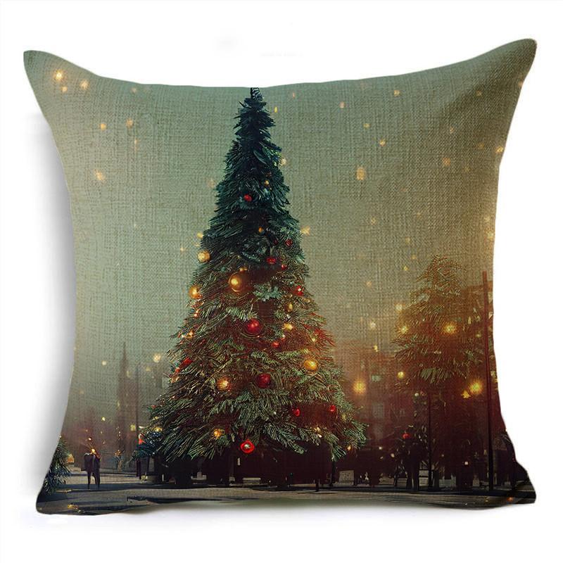 

Зимняя Рождественская наволочка 40/45/50 см, Рождественская елка Tomte, снеговик, мяч, наволочка для дивана, домашний декор 60x60cm
