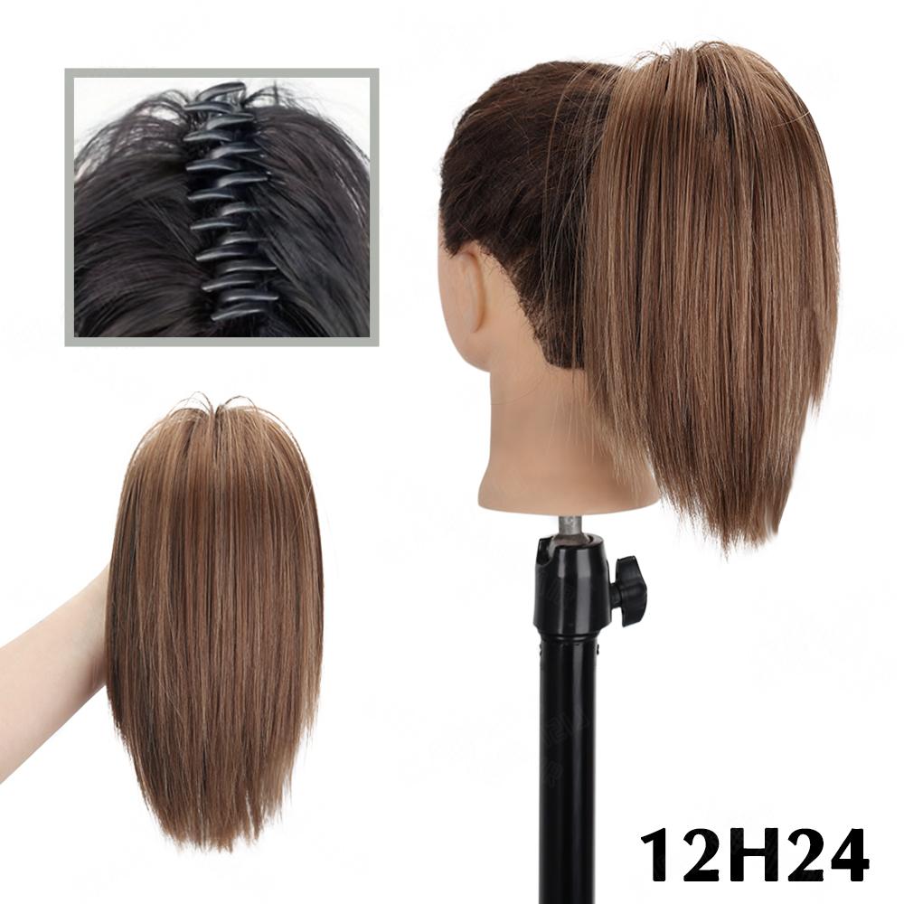 

MISSQUEEN синтетические зажимы для когтей, беспорядочные булочки, наращивание волос, короткие прямые булочки, натуральный шиньон, парик для женщин, повседневная одежда 25cm