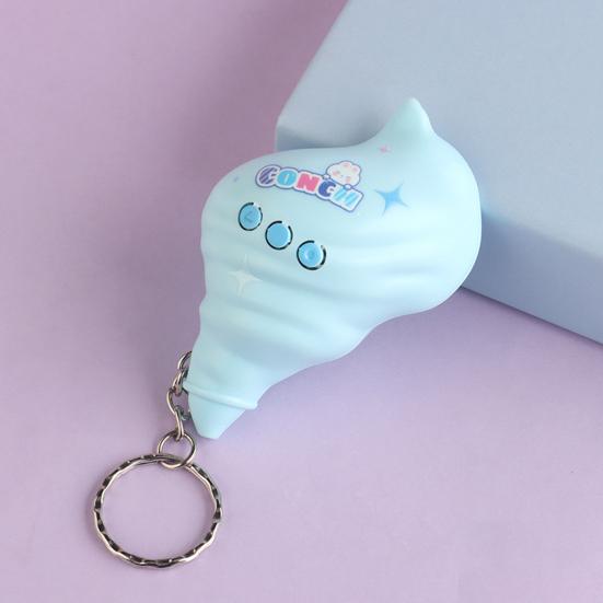 Mini Conch Shell Horn Keychain with Voice Recorder Cartoon Toy Pendant for Bags Backpacks Novelty Phone Charm Grab Machine Prize Fun Gift for Kids