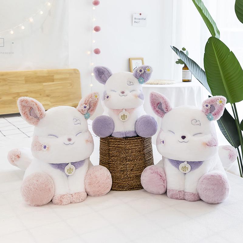 

Плюшева іграшка довгошерстий кролик - М яка та мила лялька-подушка для подарунків на Цісі, День святого Валентина або День народження 30 cm світло-фіолетового кольору